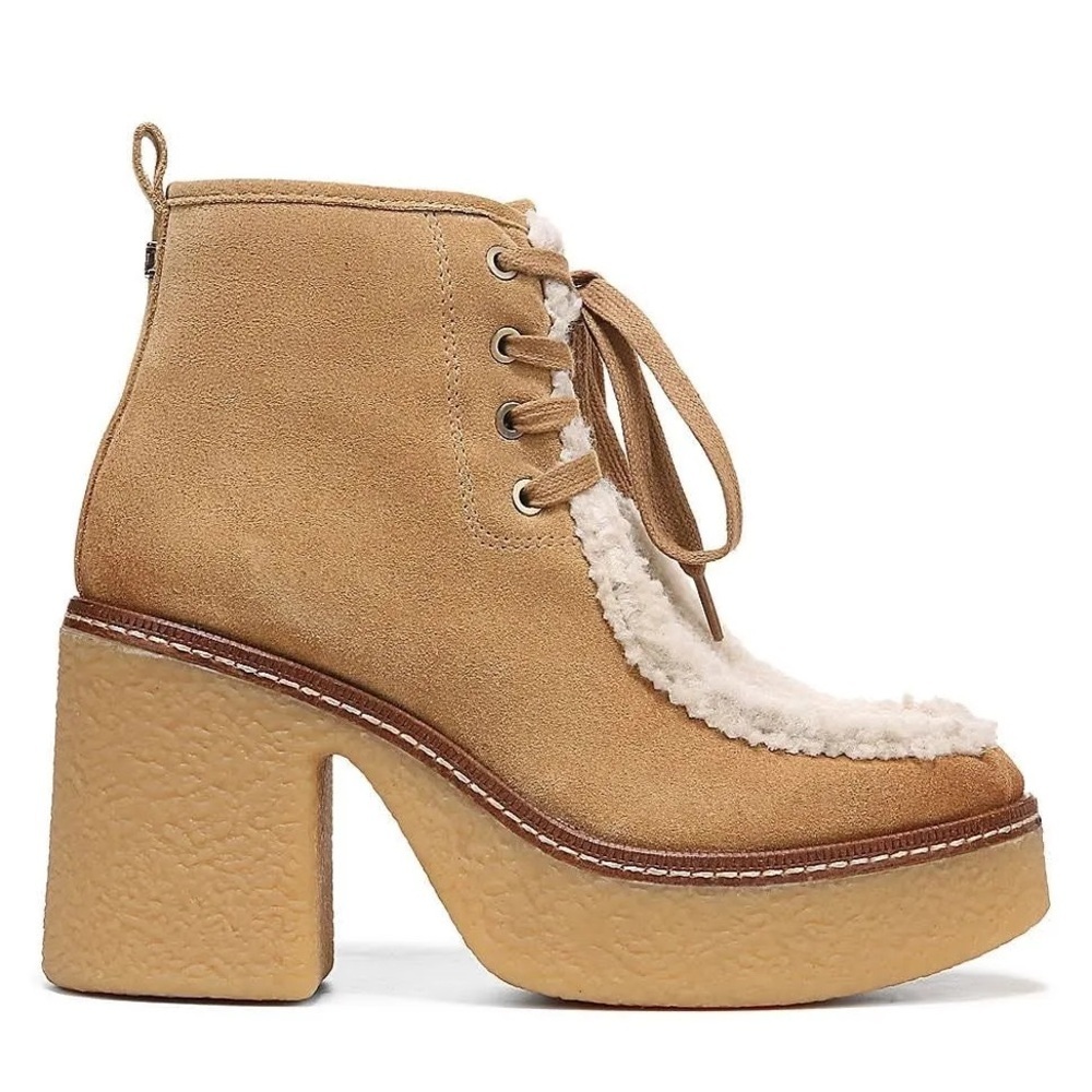 Sam Edelman Tan Lace Up Platform Boots